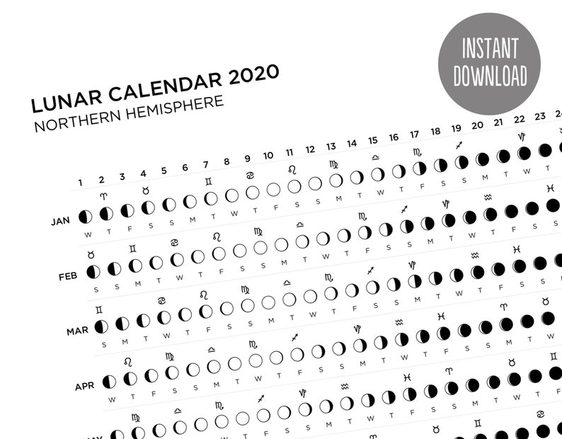 2022 Calendar With Moon Phases