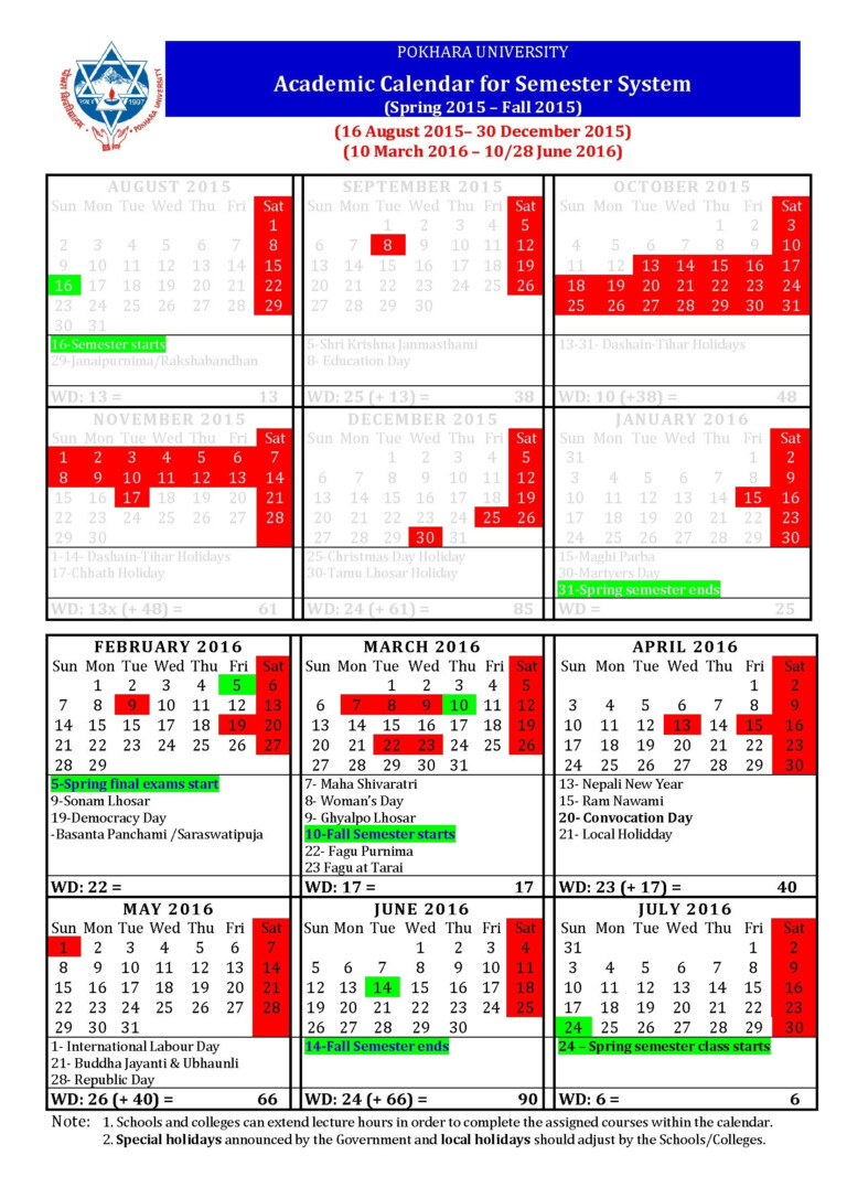 Belmont University Academic Calendar 202315
