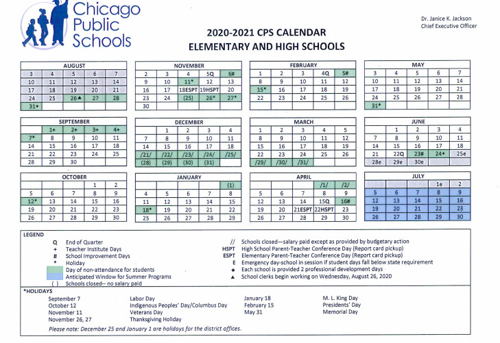 Chicago Public Schools 2021 22 Calendar Empty Calendar