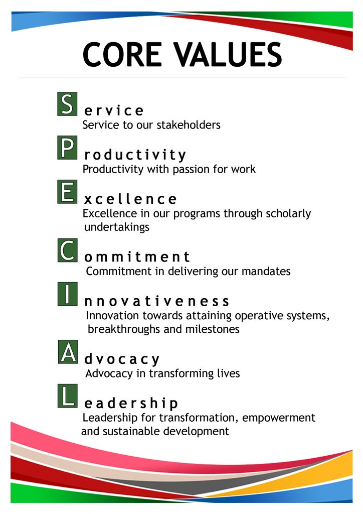 Core Values Don Mariano Marcos Memorial State University