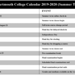 Dartmouth College Academic Calendar 2021 2022