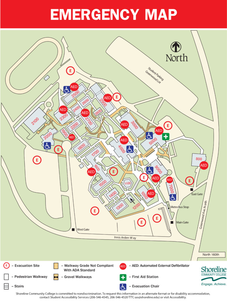 Evacuation Map Shoreline Community College