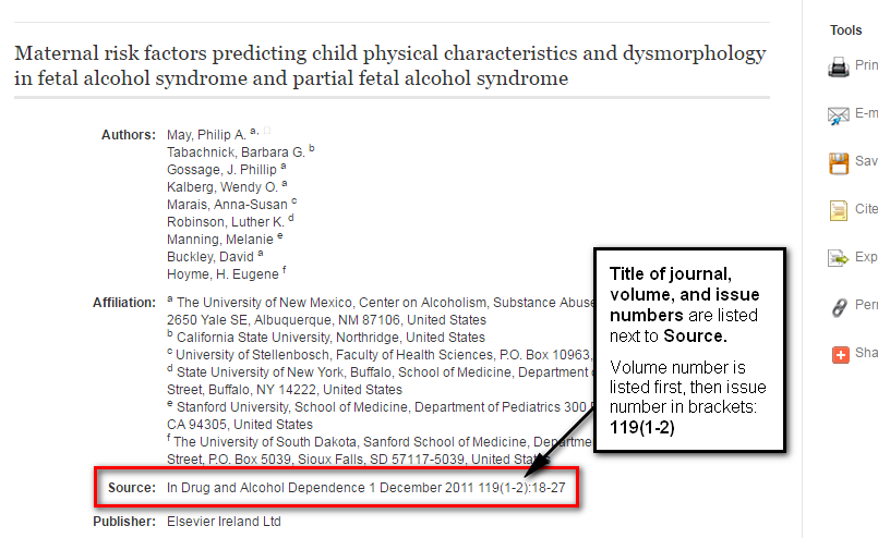 Finding Journal Volume Issue Numbers APA Style 6th Edition 