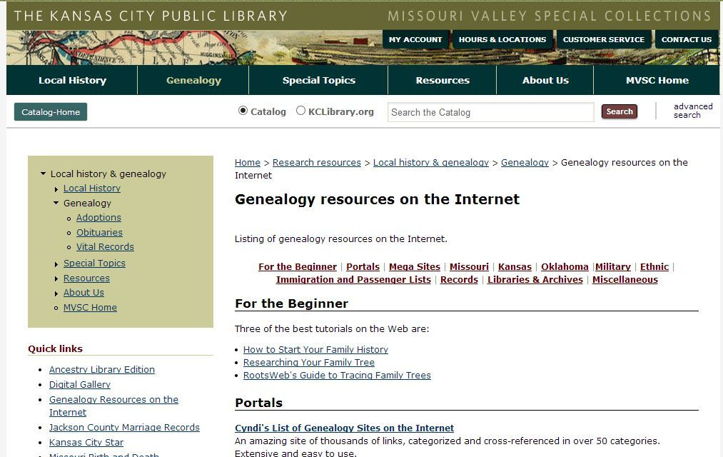 Genealogy Resources On The Internet Http www kclibrary q