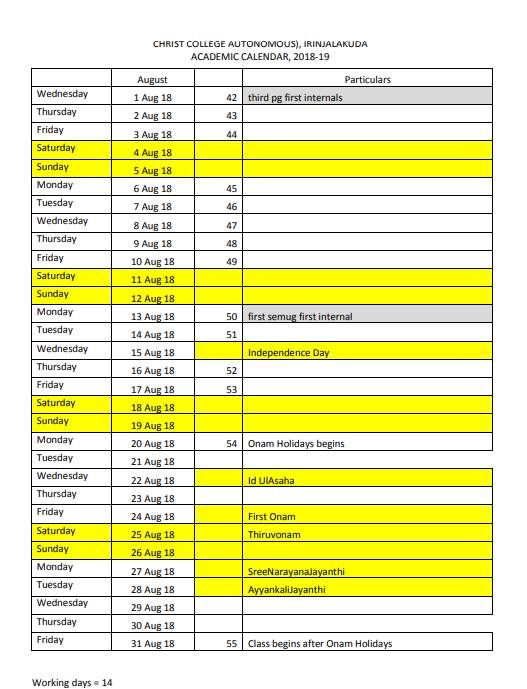 Holiday List Of Christ University 2022 2023 EduVark