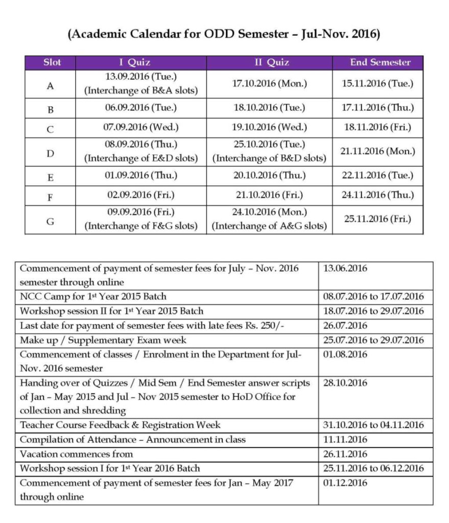 IIT Madras Academic Calendar 2022 2023 EduVark