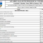 KTU Academic Calendar For Odd Semester June 2020 To January 2021