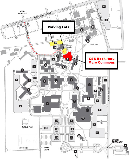 Map Of CSB Campus CSB Bookstore CSB SJU