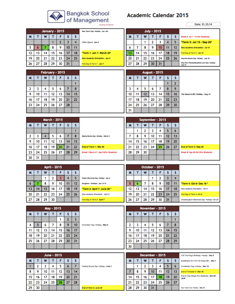 Academic Calendar Rice Spring 2023