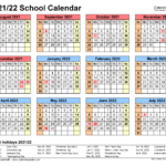 School Calendars 2021 2022 Free Printable PDF Templates