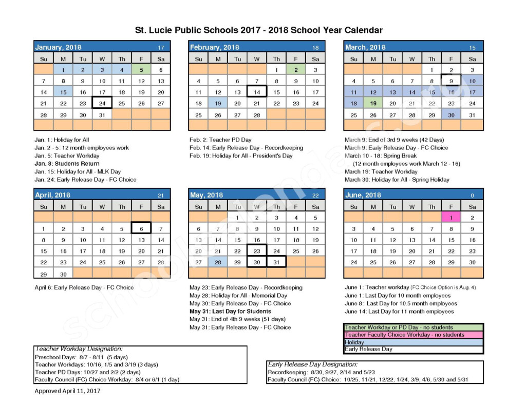 St Lucie County School Calendar 2022 Calendar 2022