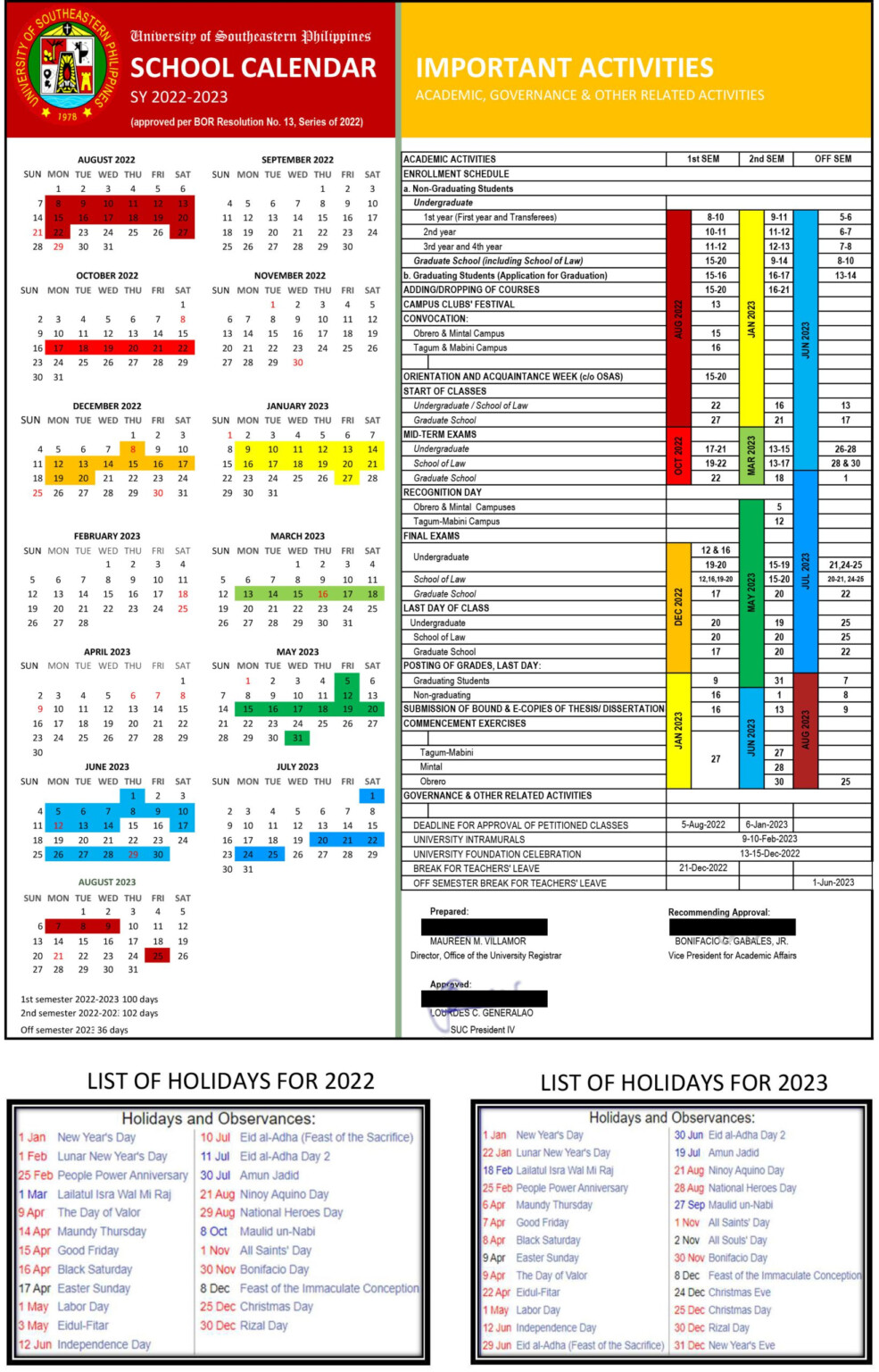 University Of Academic Calendar 2023