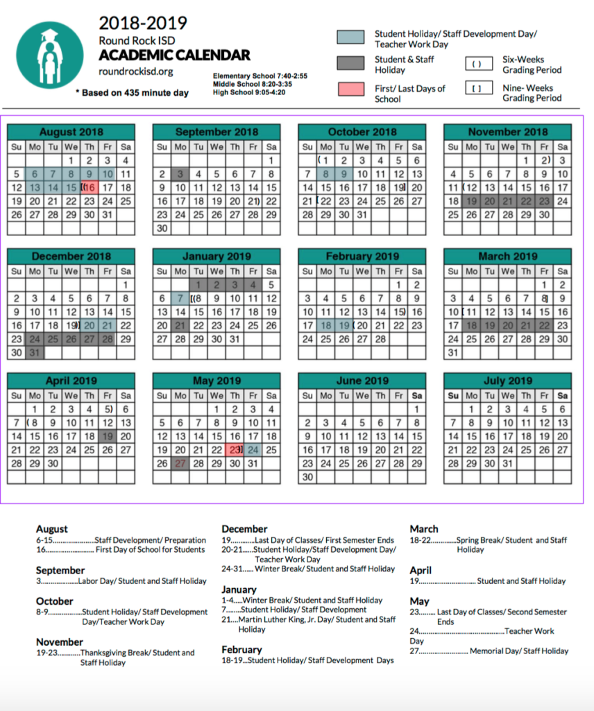 What You Need To Know About The RRISD Academic Calendars For 2018 2019 