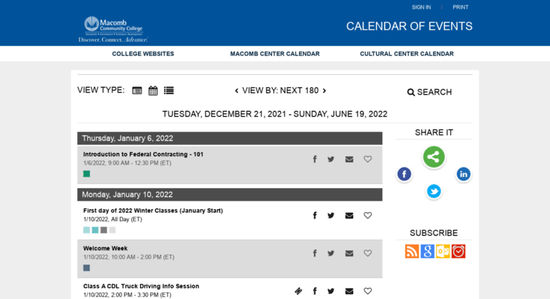 2022 Macomb Community College Academic Calendar December 2022 Calendar