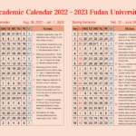 Academic Calendar 2022 2023 Fudan University