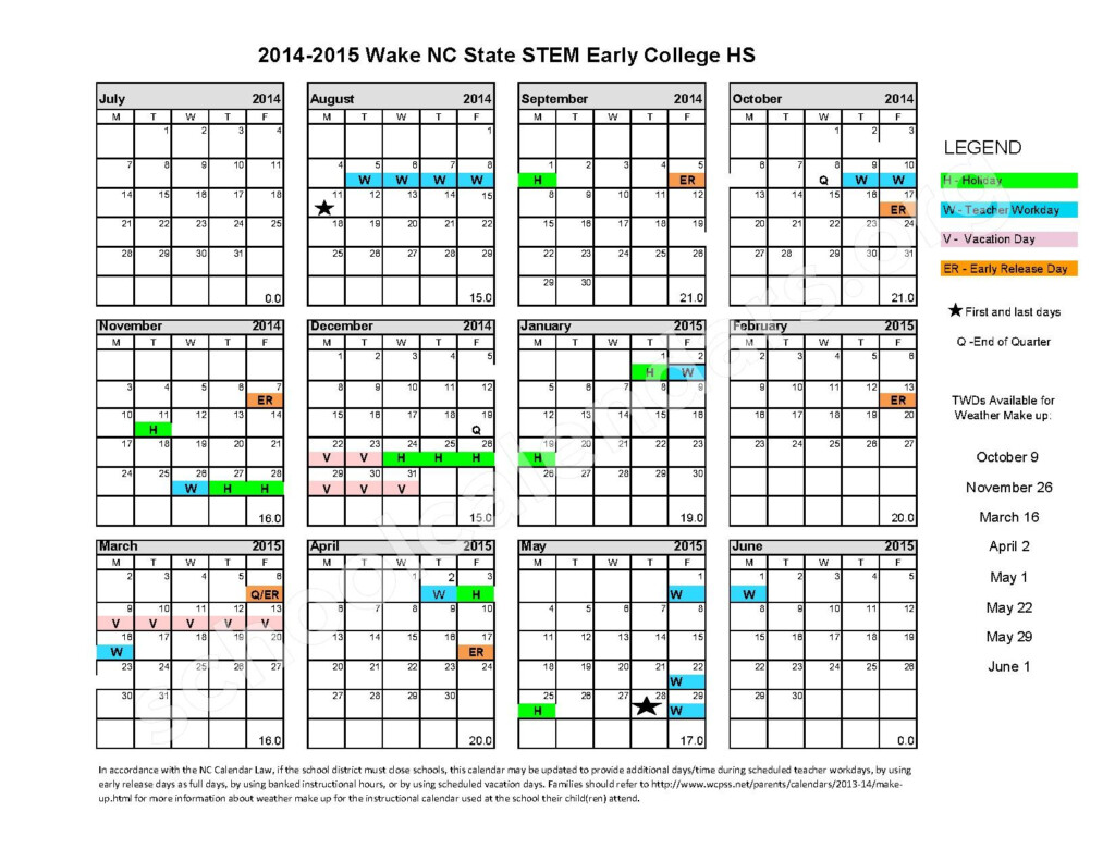 Nc State Academic Calendar