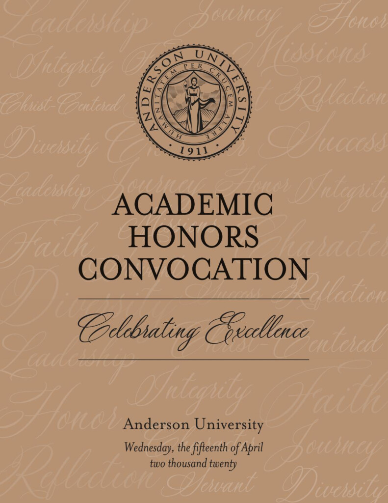 Anderson University Academic Honors Convocation 2020 By Anderson 