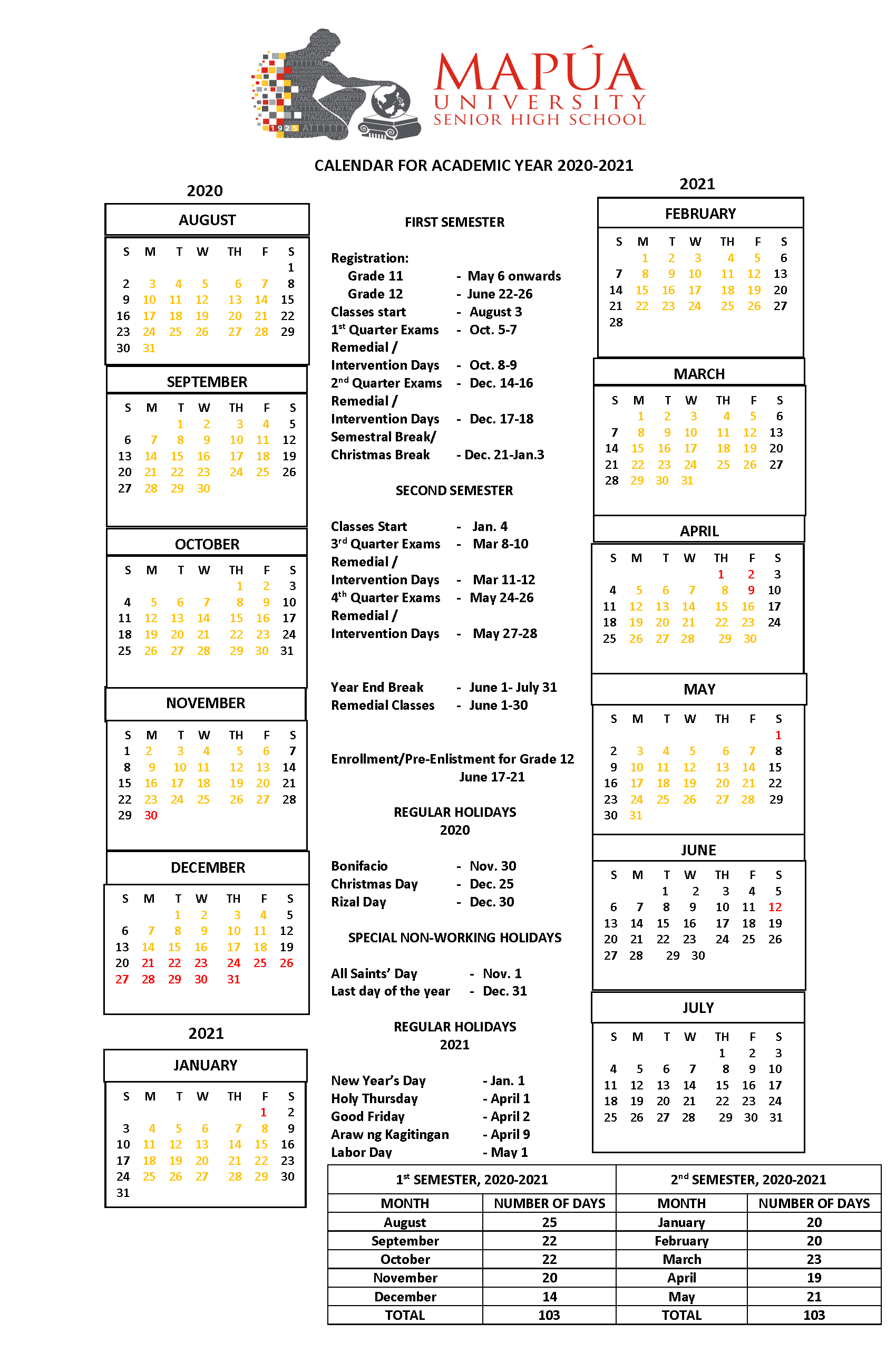 Calendario Academico