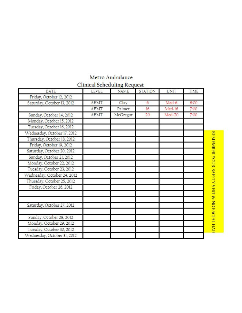 Fortis College Extern Calendars