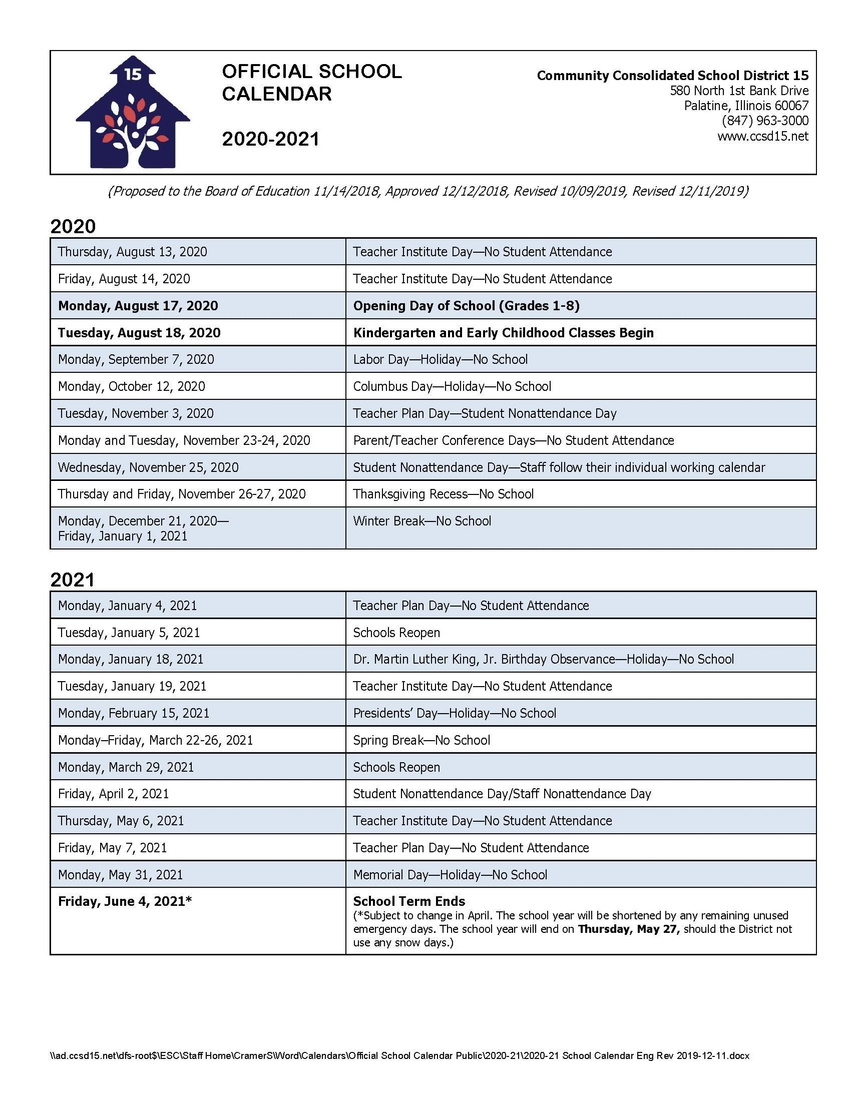 Chamberlain University Academic Calendar 2023