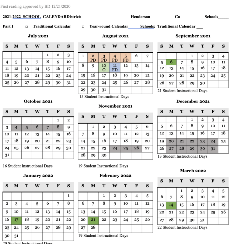 Jefferson Academy Elementary Calendar Hung Sutherland