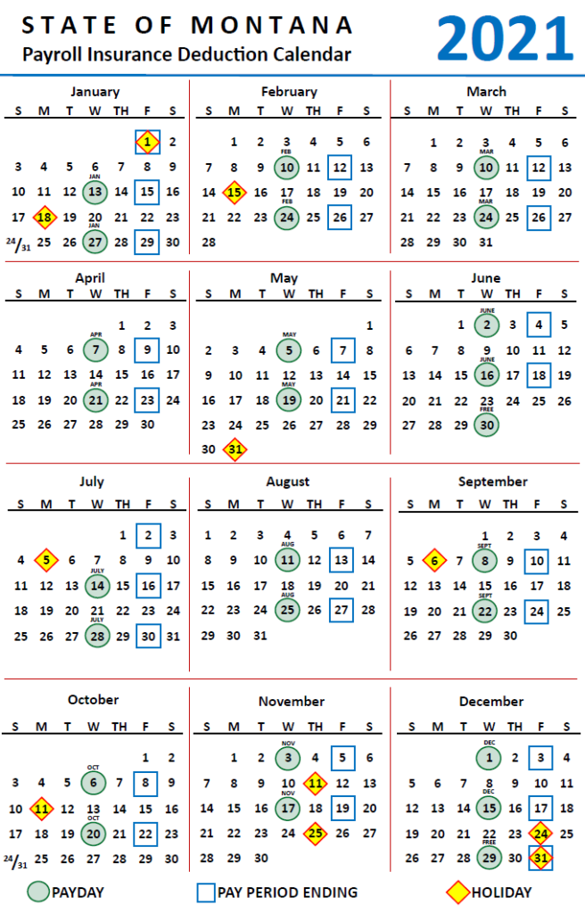 Montana State Payroll Calendar 2022 Payroll Calendar