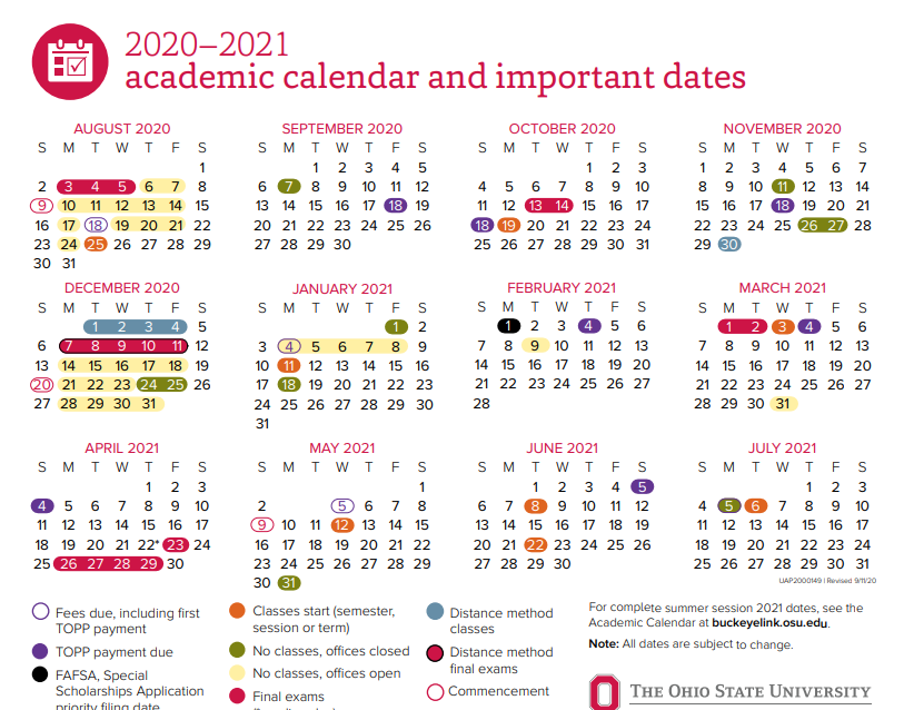 Osu Calendar 2022 In Romana