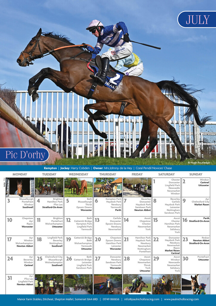 Paul Nicholls 2023 Racing Calendar Wilderspin Shop