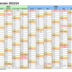 Schulkalender 2023 2024 Als Word Vorlagen Zum Ausdrucken