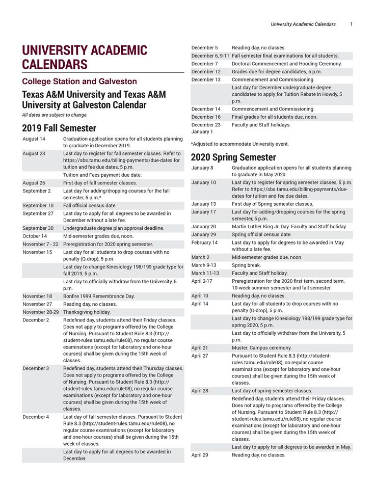 2023 Fall Academic Calendar Texas State University