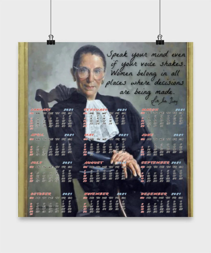 2024 The Legacy Of Ruth Bader Ginsburg Wall Calendar Printable Word 