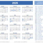 2025 2026 Printable Calendar With Holidays Free Ines Abagail