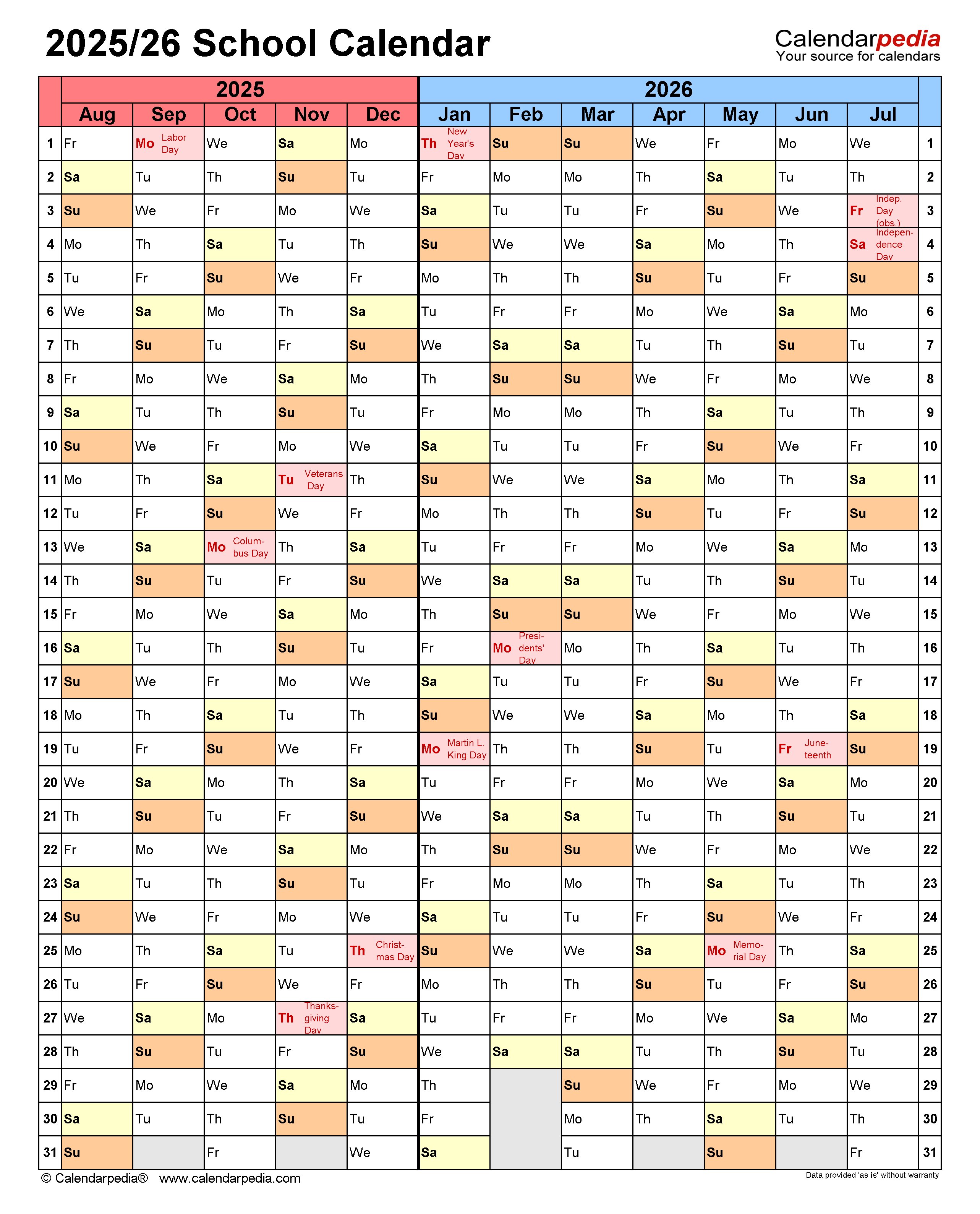 2025 2026 School Year Calendar Template A Comprehensive Guide For