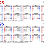 2025 2026 Two Year Calendar Free Printable PDF Templates