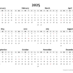 2025 Annual Blank Word Calendar Template Free Printable Templates