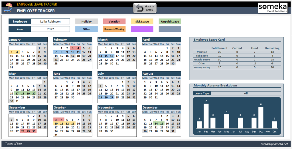 2025 Annual Leave Calendar Excel Formula Tiffi Gabrila