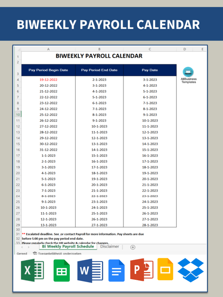 2025 Biweekly Payroll Calendar Template Excel Pdf Form Minne Tabatha