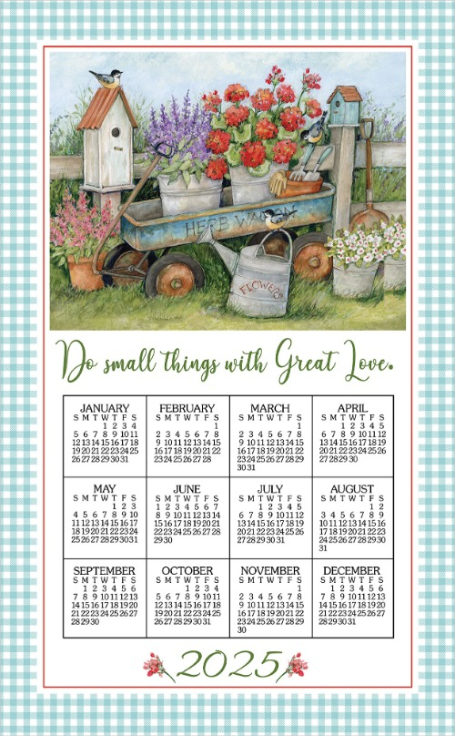 2025 Calendar Towel 3469 Blue Wagon