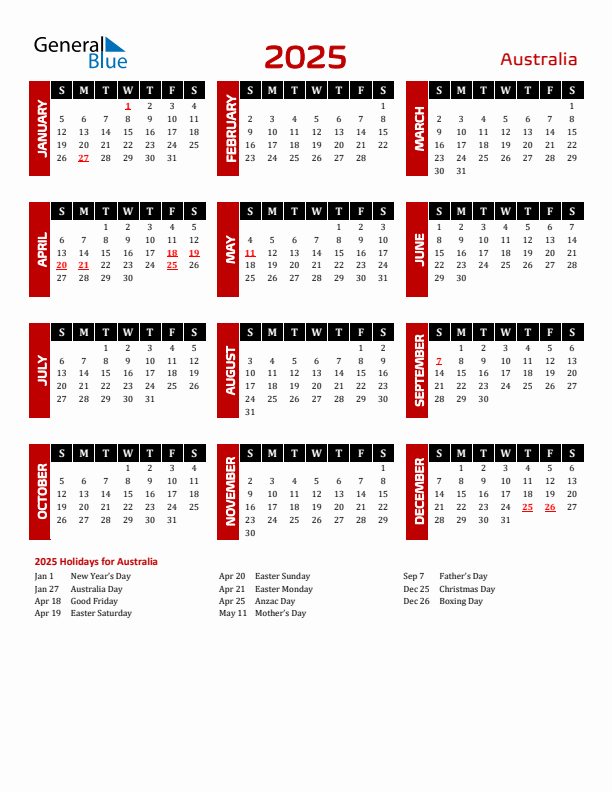 2025 Calendar With Holidays QLD Editable Calendar Planner 2025