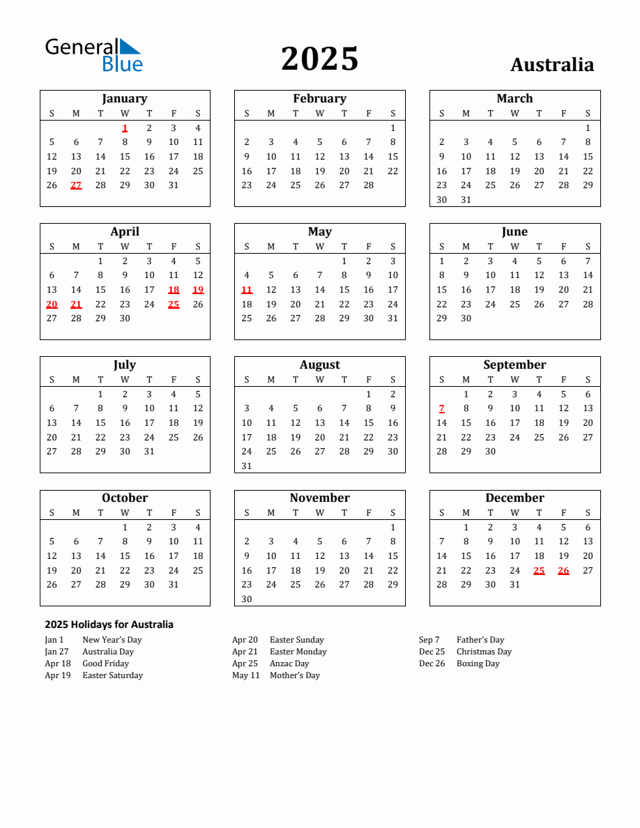 2025 Calendar With Holidays QLD Editable Calendar Planner 2025