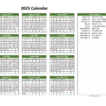 2025 Federal Holiday Calendar Excel Template Bibi Marlee