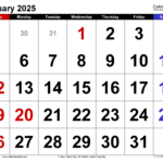 2025 January PDF Calendar A Comprehensive Guide Editable Calendar