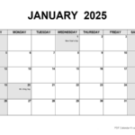 2025 Monthly Calendar PDF Free Printable Templates