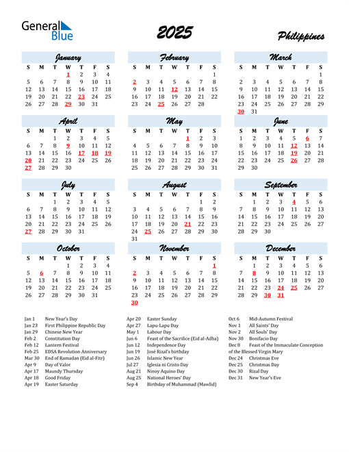 2025 Philippine Calendar With Holidays A Comprehensive Guide Excel 