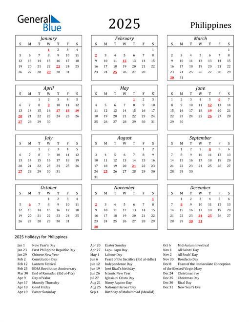 2025 Philippines Calendar PDF A Comprehensive Guide To Filipino 