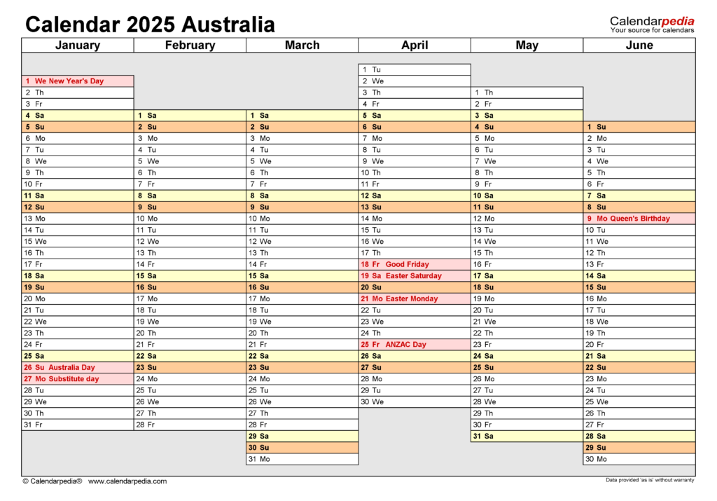 2025 Printable Australian Calendar Your Essential Planning Tool 