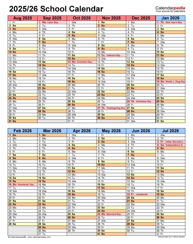 2025 Printable School Calendar A Comprehensive Guide To Academic 