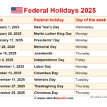 2025 US Calendar A Comprehensive Guide To Federal Holidays And