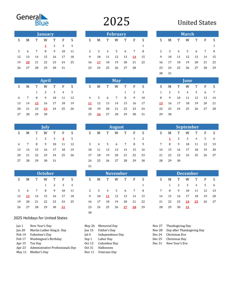 2025 Us Federal Holiday Calendar Printable Megan Sibylle