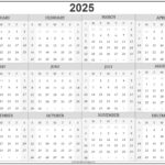 2025 Year Calendar Yearly Printable